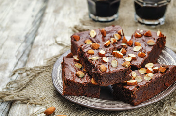 Almond butter brownies dates with almonds