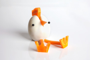 Food art creative concepts. Animals made of many fruits over white background