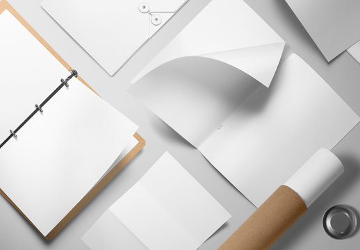 Assorted White Stationery Mockup 1