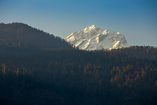 View of snow moutain in Sikkim, India