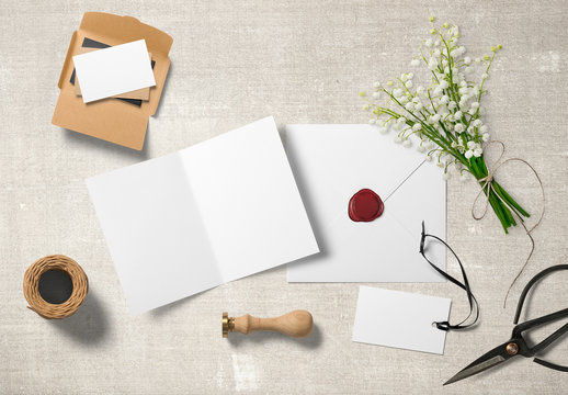 Vintage Style Stationery Mockup 2