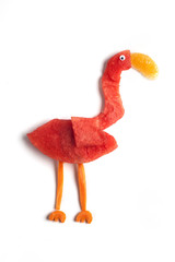 Food art creative concepts. Animals made of many fruits over white background