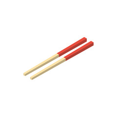 chopstick isometric icon on white background
