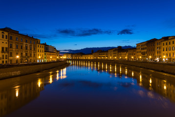 Obraz premium Pisa (Tuscany, Italy), the city of Leaning Tower. Here: the Arno river