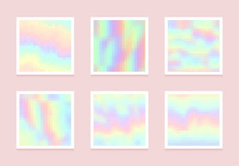 Fototapeta premium Hologram colorful pixel to create trendy modern design