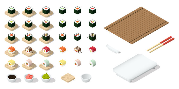 set of Japanese food Icons