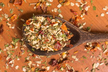 Chimichurri Herbs into a spoon