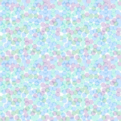 Ditsy vector polka dot pattern with random circles in various colors. Modern background with round shapes.