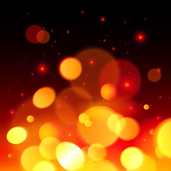 Bright bokeh effect fire vector abstract background