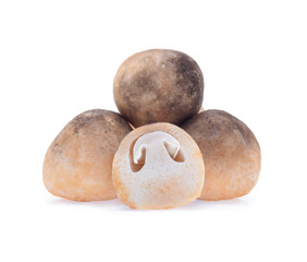Straw mushrooms on white background