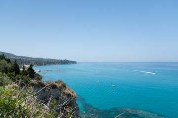 Fototapeta na wymiar Costline near Tropea city - sea, landscape, Tyrrhenian Sea,Calabria, Italy