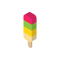Ice cream isometric icon on white background