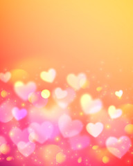 Pink bokeh effect vector shining orange background