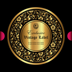 Luxury ornamental gold label