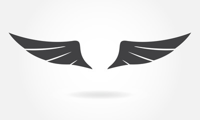 Wings icon or sign. Vector illustration of bird wings.