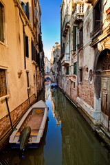 Obraz na płótnie Canvas Typical street view in Venice city in Italy. Urban landscape