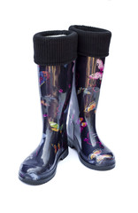 Warm female rubber boots