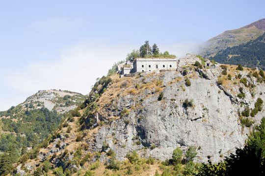 "Coll de ladrones" fort in the high of the mountian in Canfranc in Spain