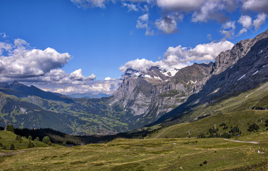 Fototapeta na wymiar View towards Grindelwald in Bernese Oberland