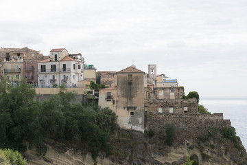 Fototapeta na wymiar Top view of the town of Pizzo Calabro , Calabria, italy 