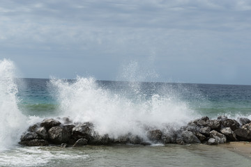 High sea wave during storm at Mediterranean area
