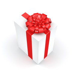 3D rendering White gift box