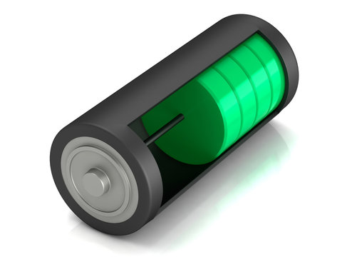 3D rendering. Battery load icon