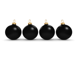 3D rendering Black Christmas ball