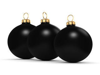 3D rendering Black Christmas ball