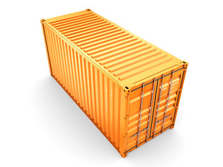 3D rendering Isolated cargo container