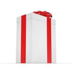 3D rendering White gift box