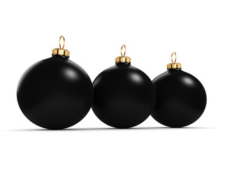 3D rendering Black Christmas ball