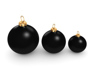 3D rendering Black Christmas ball