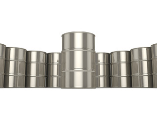 3D rendering Set chrome barrels