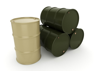 3D rendering khaki barrels