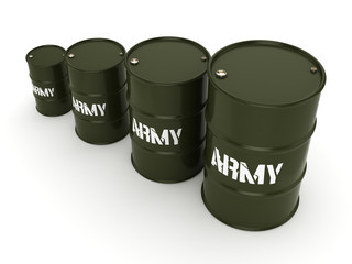3D rendering army barrels