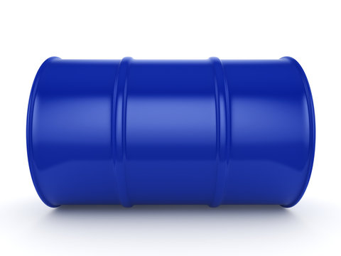 3D rendering blue barrel