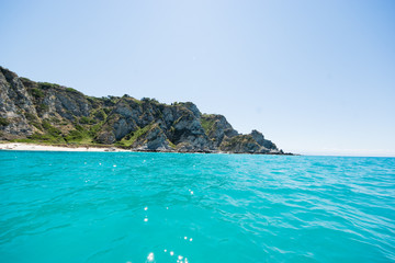 Fototapeta premium Groticelle beach near Tropea city, Calabria, Italy.