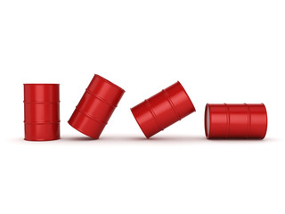3D rendering red barrels