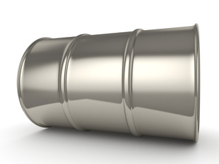 3D rendering Shiny chrome barrel