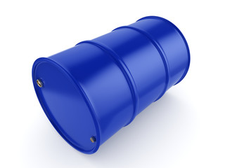 3D rendering blue barrel