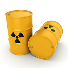 3D rendering radioactive barrels © apopium