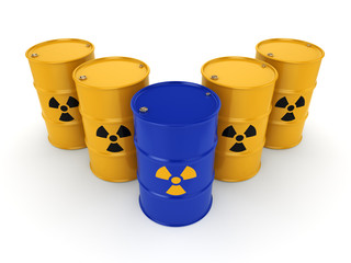 3D rendering radioactive barrels © apopium