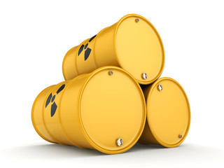 3D rendering radioactive barrels © apopium