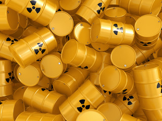 3D rendering radioactive barrels © apopium