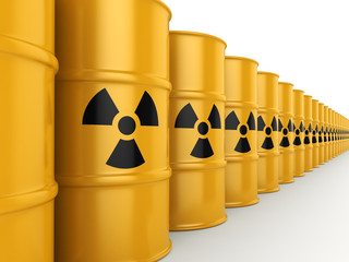 3D rendering radioactive barrels © apopium