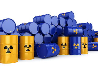 3D rendering radioactive barrels © apopium