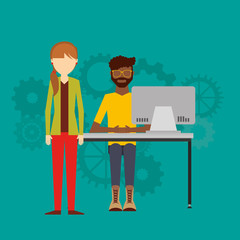 teamwork office computer icon