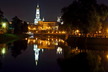 Obraz premium quay night city Kharkov. Ukraine