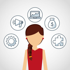 business person worker icon vector illustration design